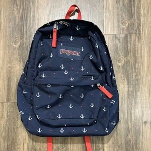 Jansport Anchor Nautical Theme Backpack 16"x12"x7"